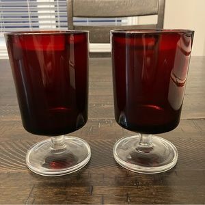 Vintage Luminarc Cavalier Ruby red 8oz glass